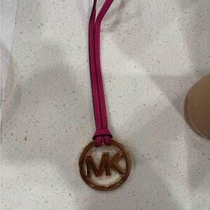 Michael Kors Gold Logo with Pink Bagcharm/Keychain
